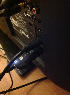 Chromecast plugs into your TV